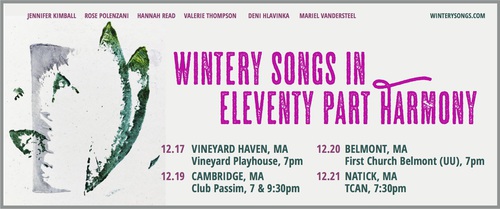Wintery Songs in Eleventy Part Harmony tour coming up